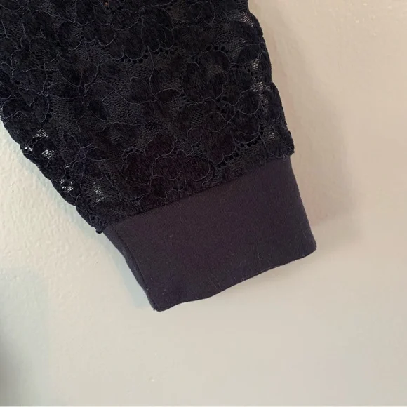 FDJ French Dressing Jeans Lace Navy Blue  Hoodie Sweatshirt - Picture 2 of 11